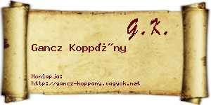 Gancz Koppány névjegykártya
